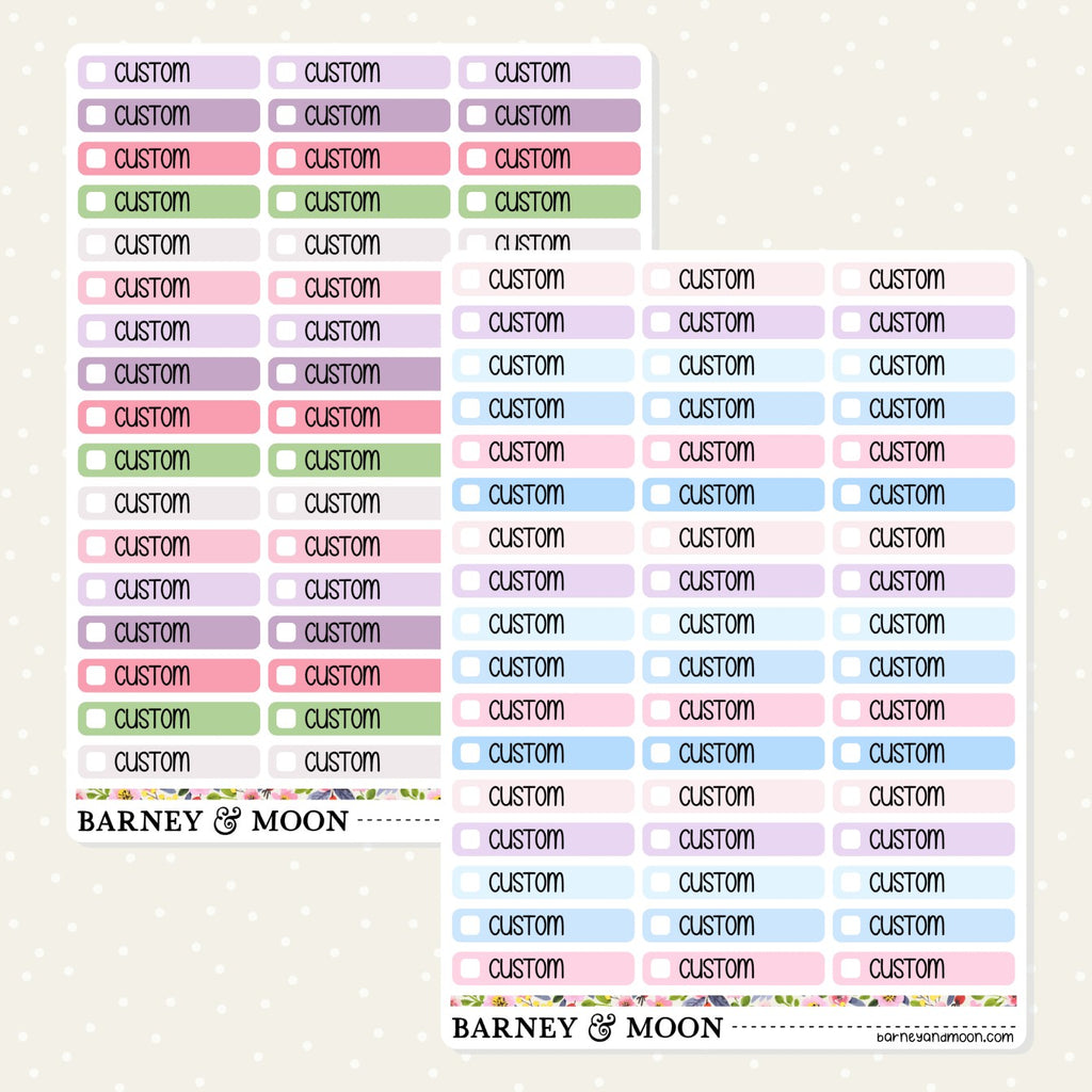 custom script checkbox label planner stickers for functional planning