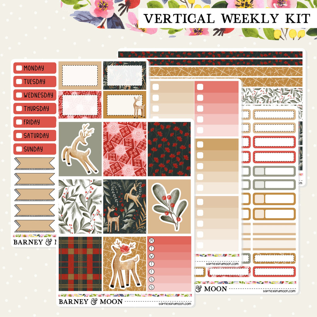Weekly Christmas planner sticker kit filled with stickers perfect for your functional and decorative planning needs