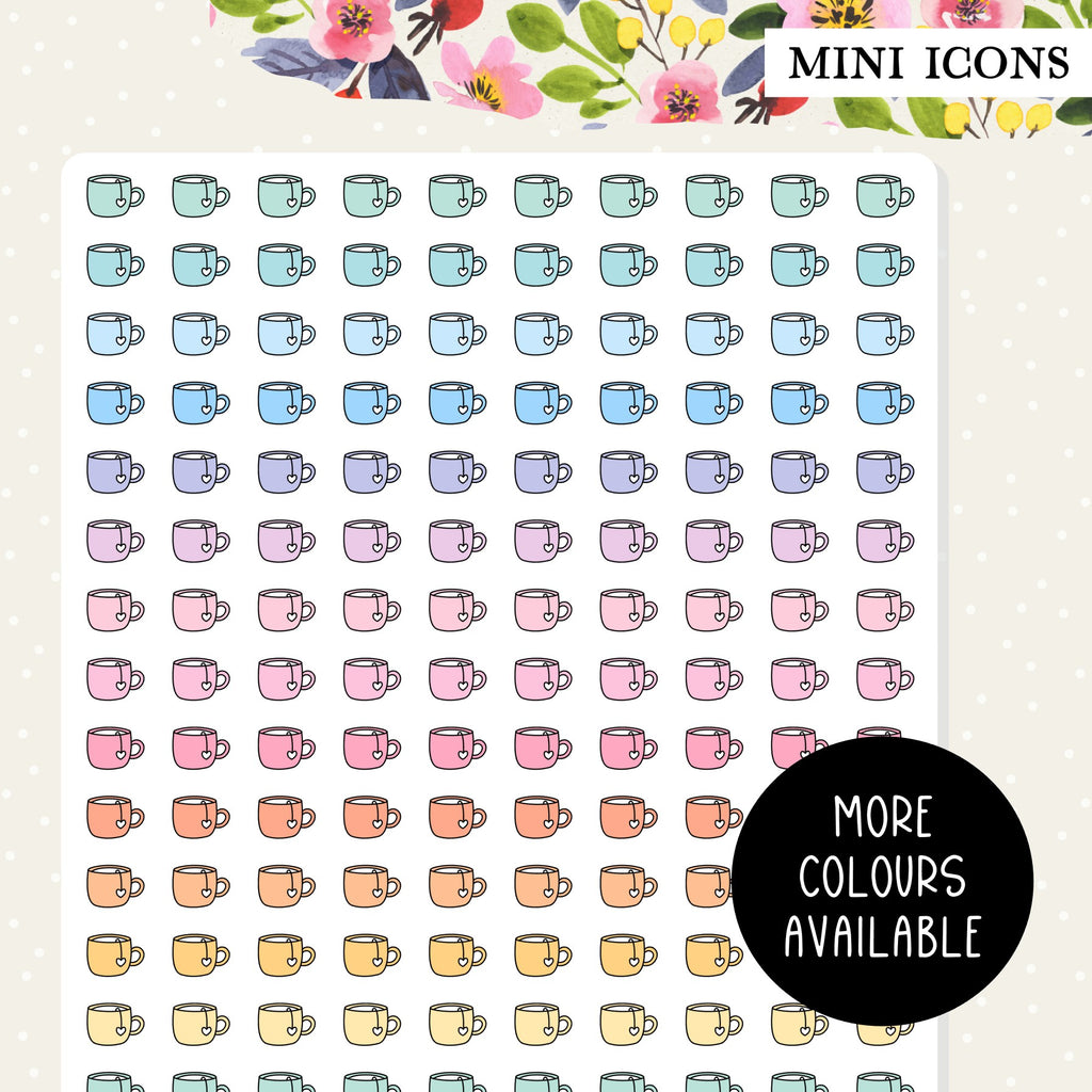 mini tea cup icon planner stickers
