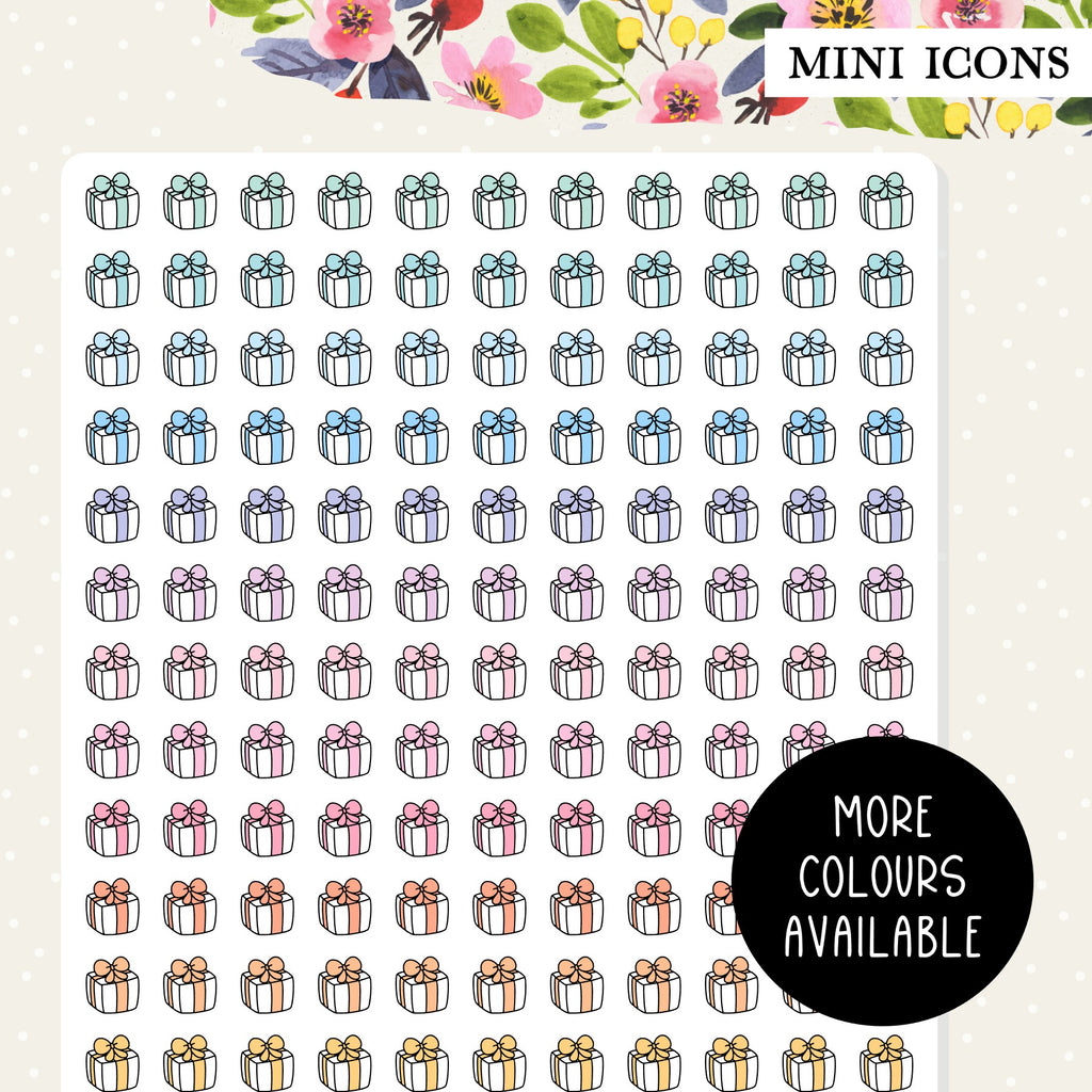 mini birthday gift box icon planner stickers
