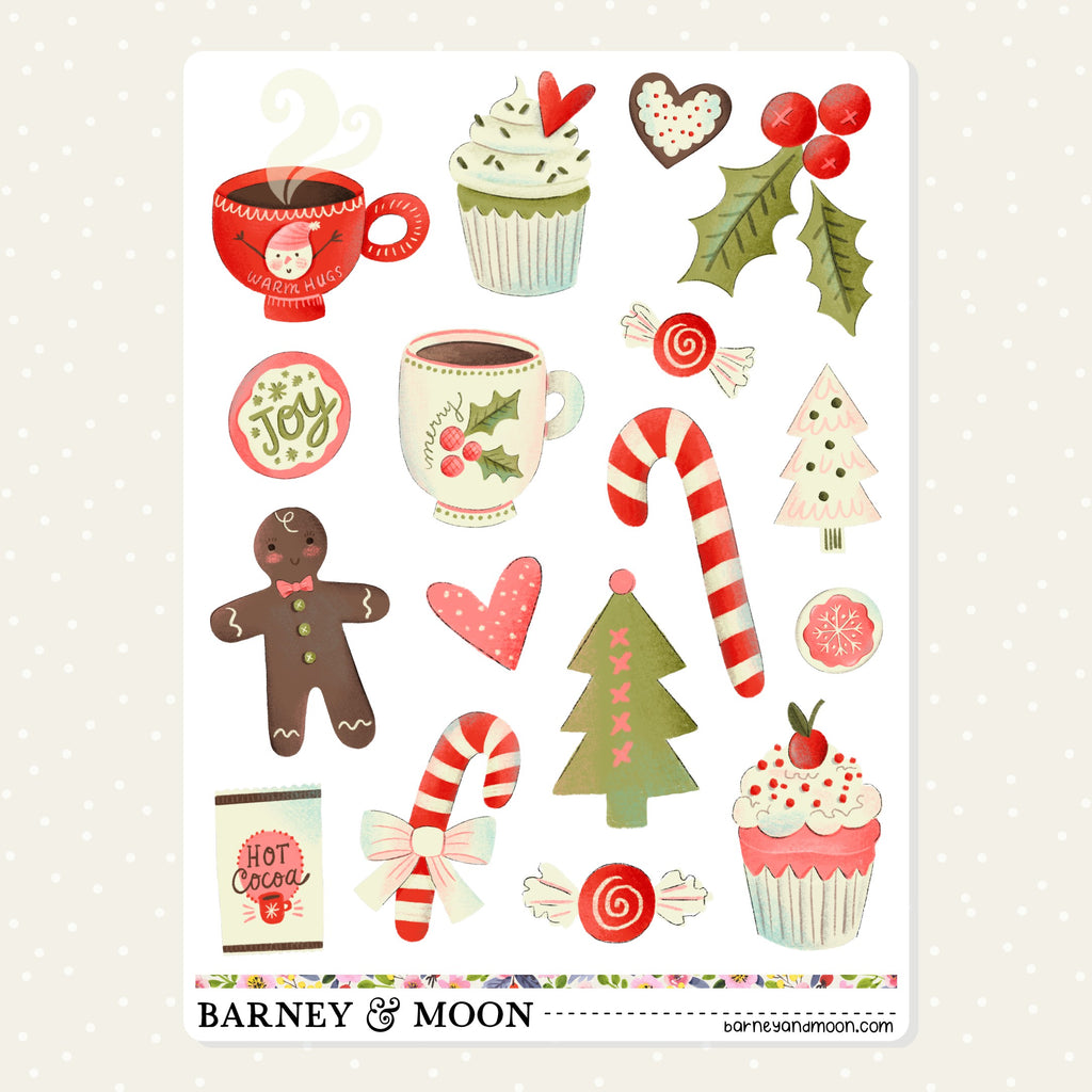 Christmas stickers for decorative planning and journaling