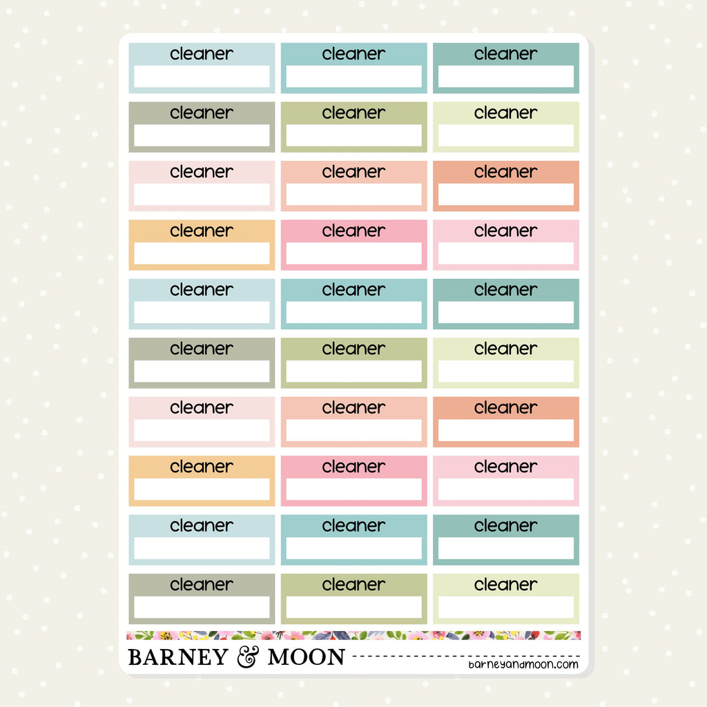 NDIS planner stickers for tracking visits from your cleaner