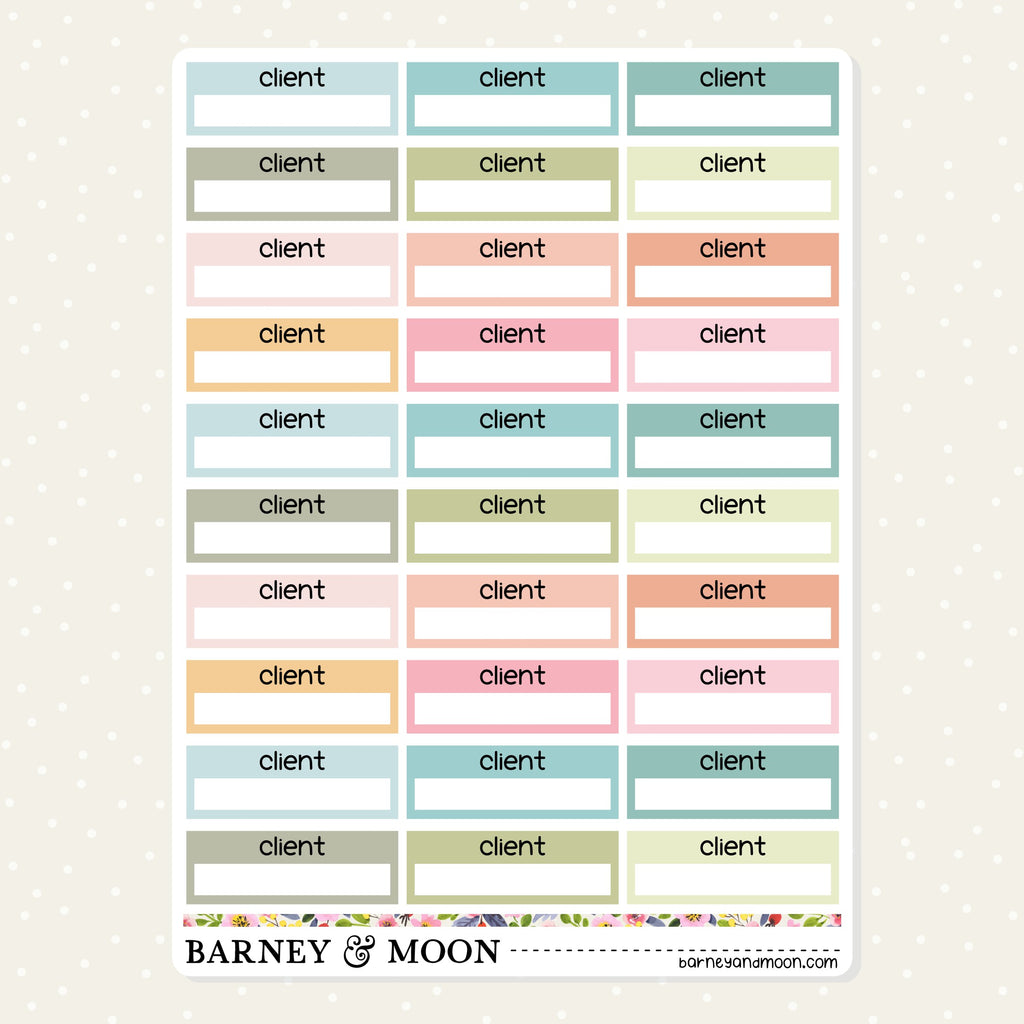 NDIS planner stickers for tracking client support time