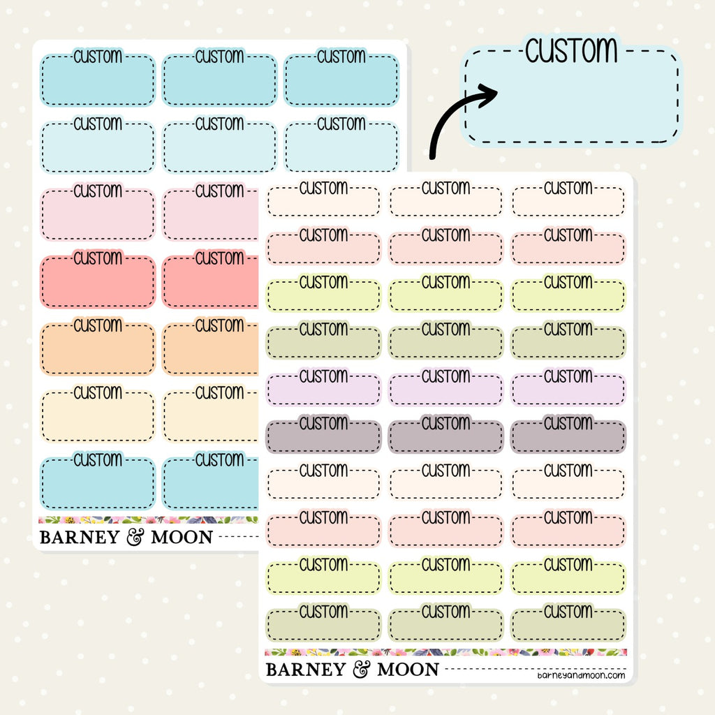 custom script word box planner stickers for functional planning