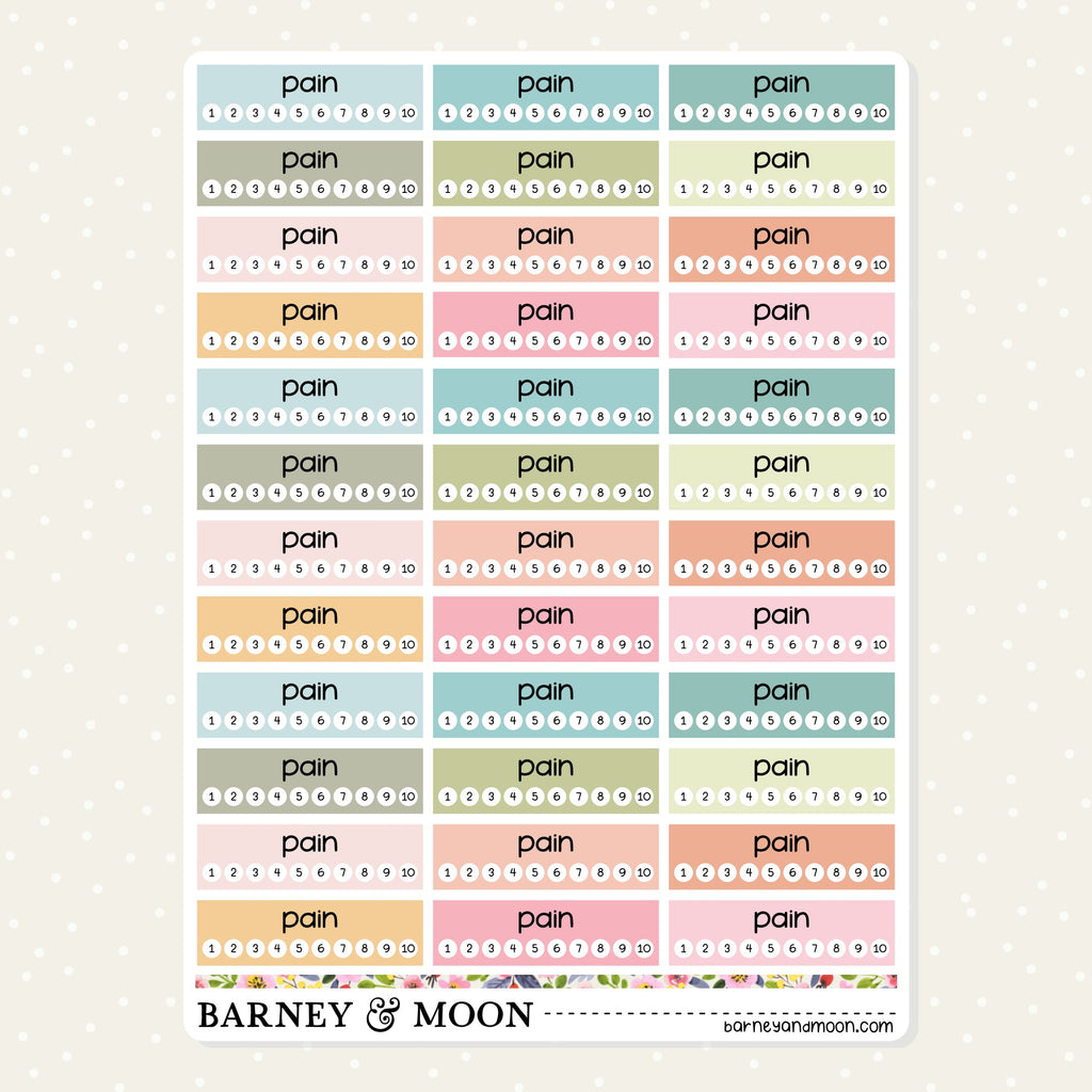 planner stickers for tracking pain levels