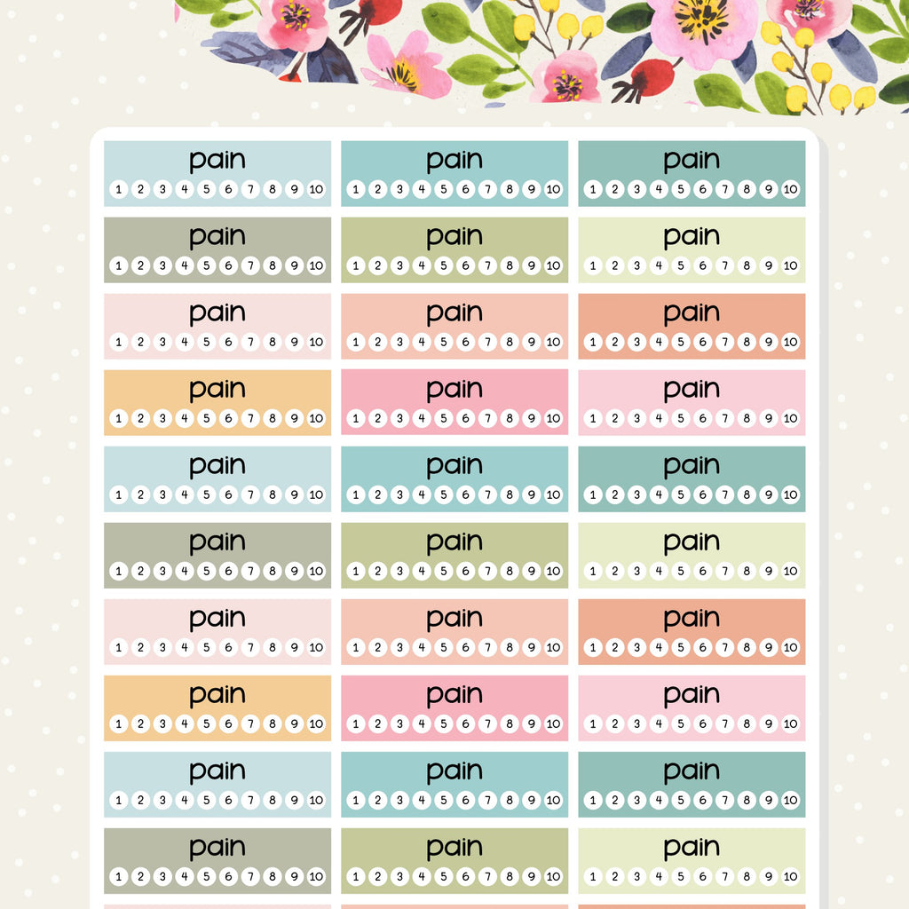 planner stickers for tracking pain levels