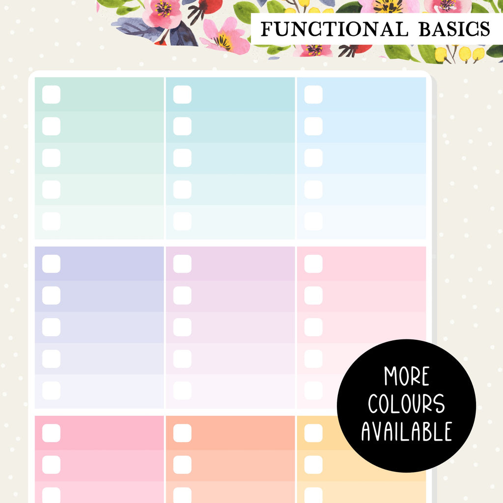 Cute and colourful functional planner stickers for your everyday planning needs