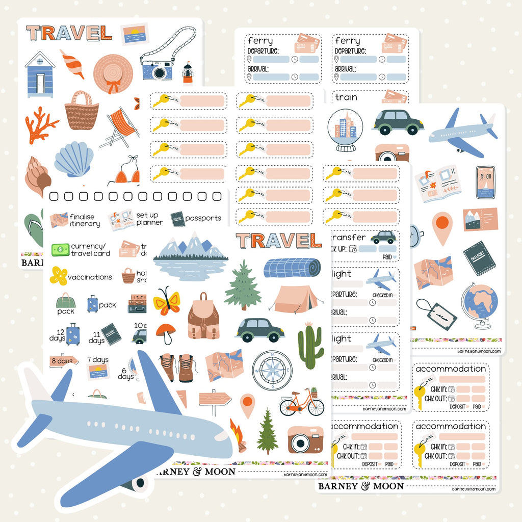 holiday travel planning planner stickers australia