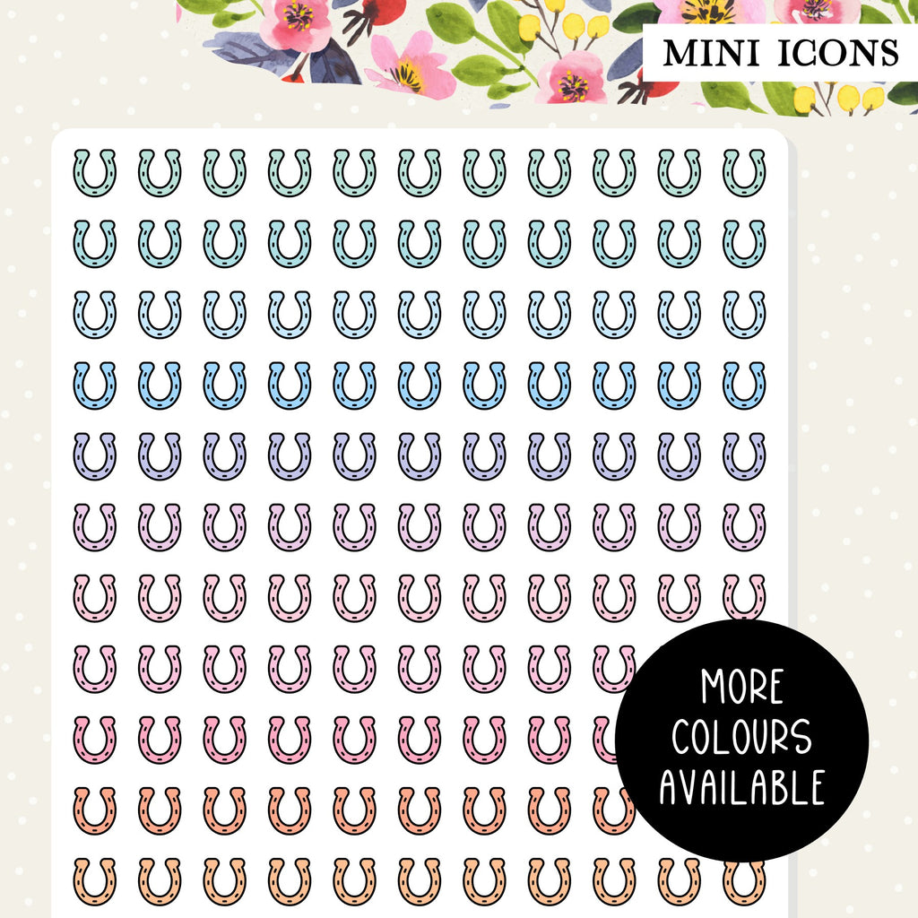 mini horseshoe icon stickers for planners