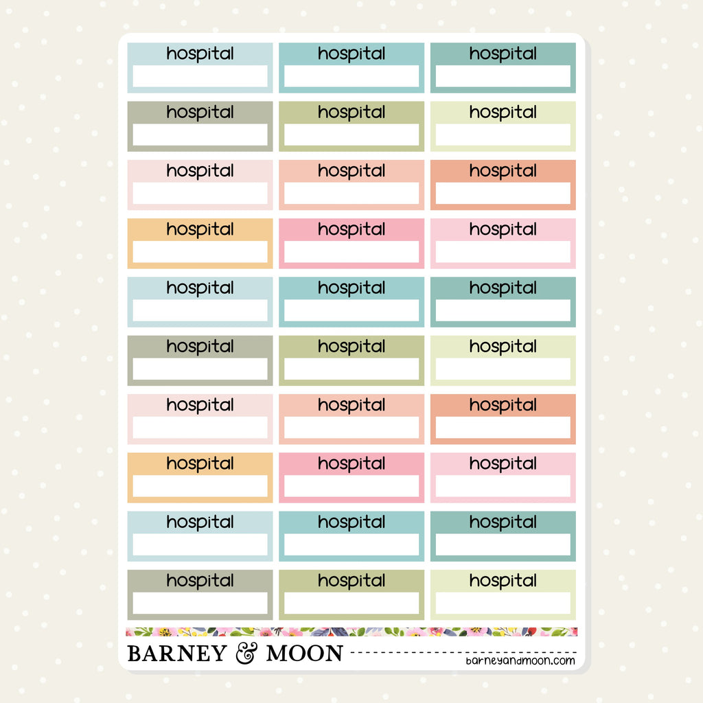 NDIS planner stickers for tracking hospital stays or visits