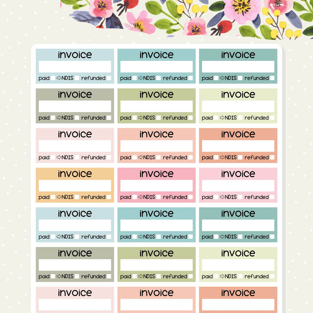 invoice tracker planner stickers for NDIS planning