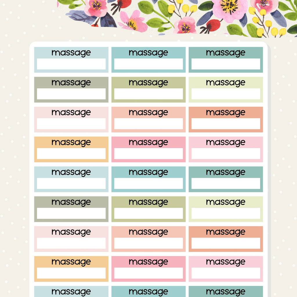massage appointment planner stickers