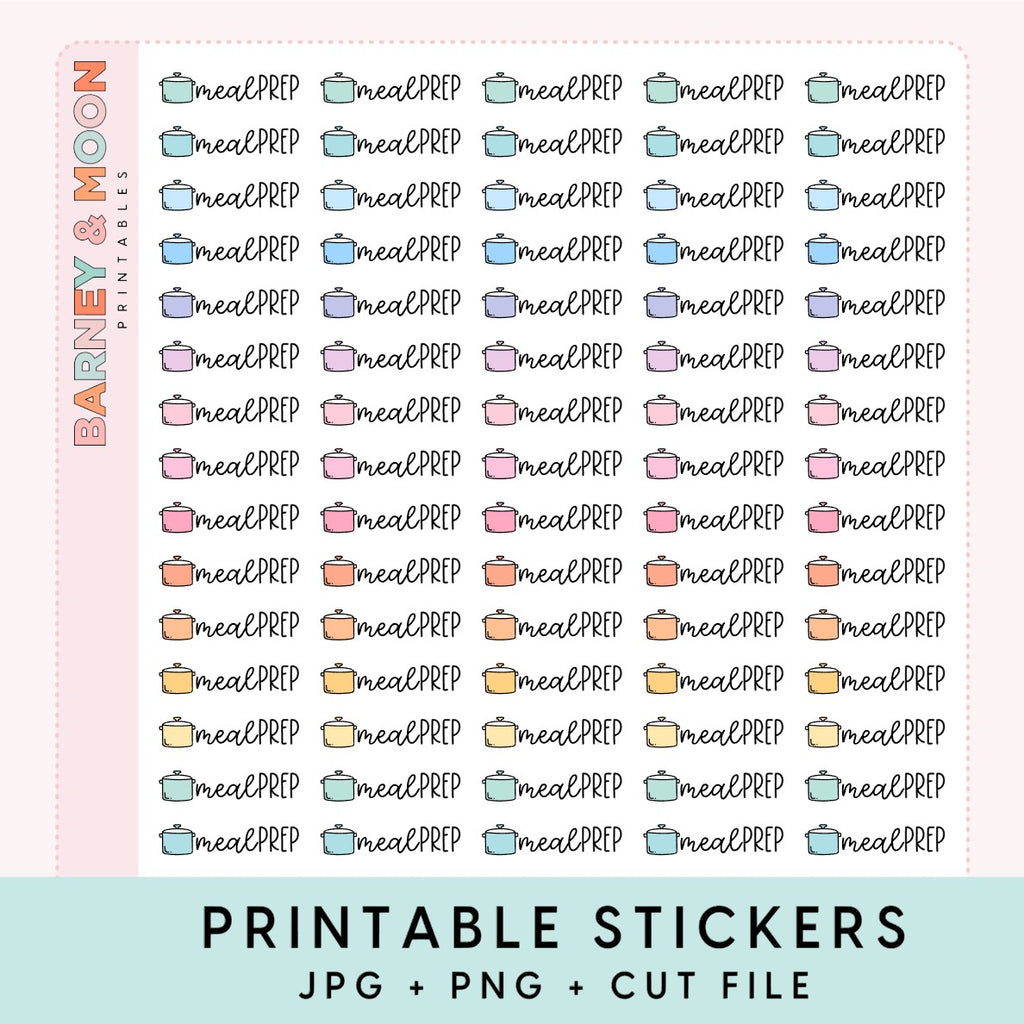 meal prep printable planner stickers