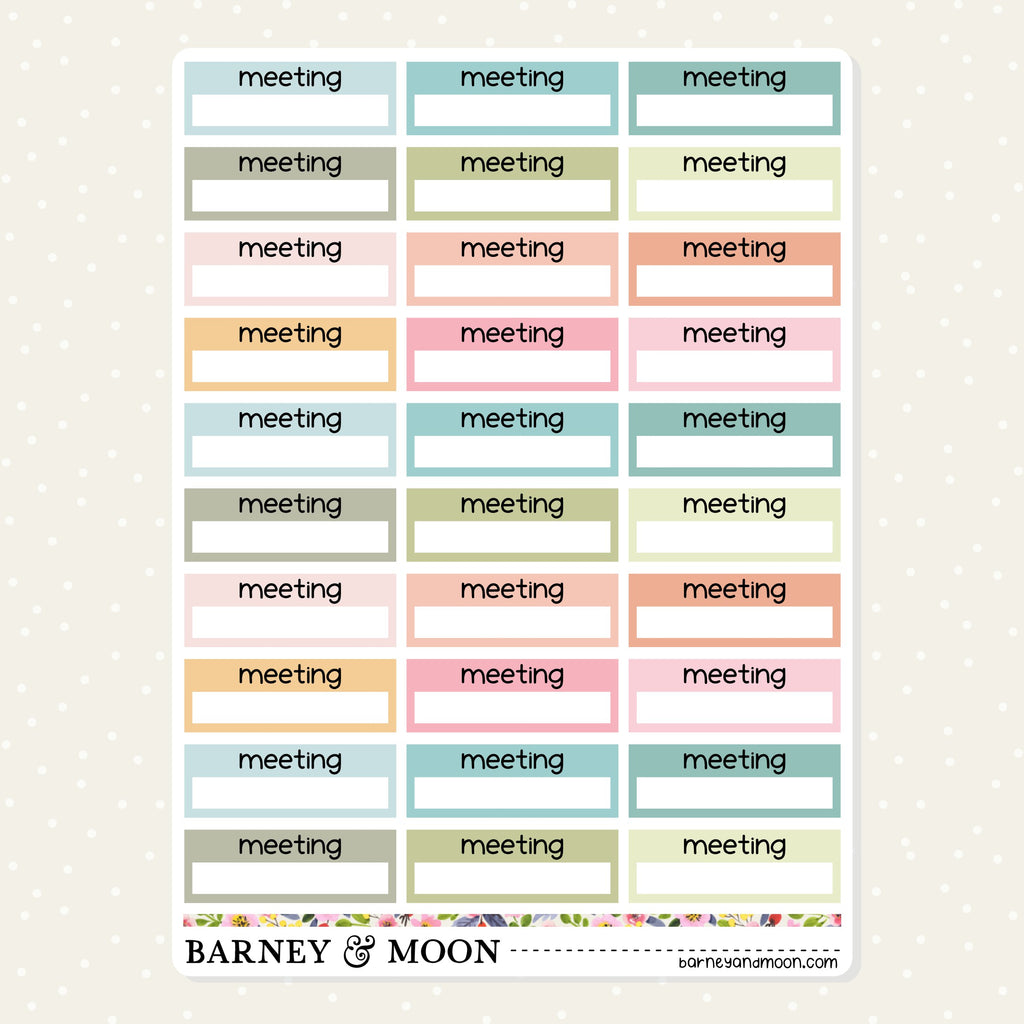 NDIS planner stickers for recording meetings in your planner