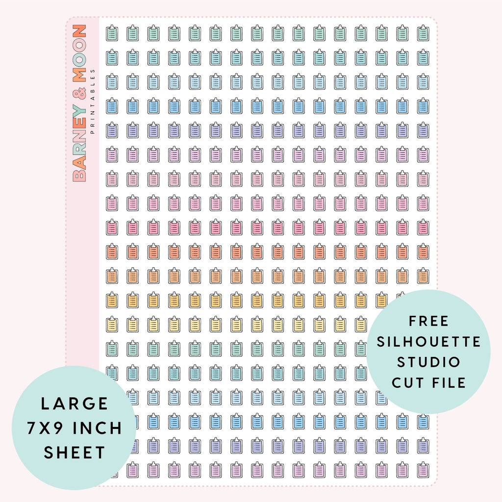 mini clipboard icons printable planner stickers