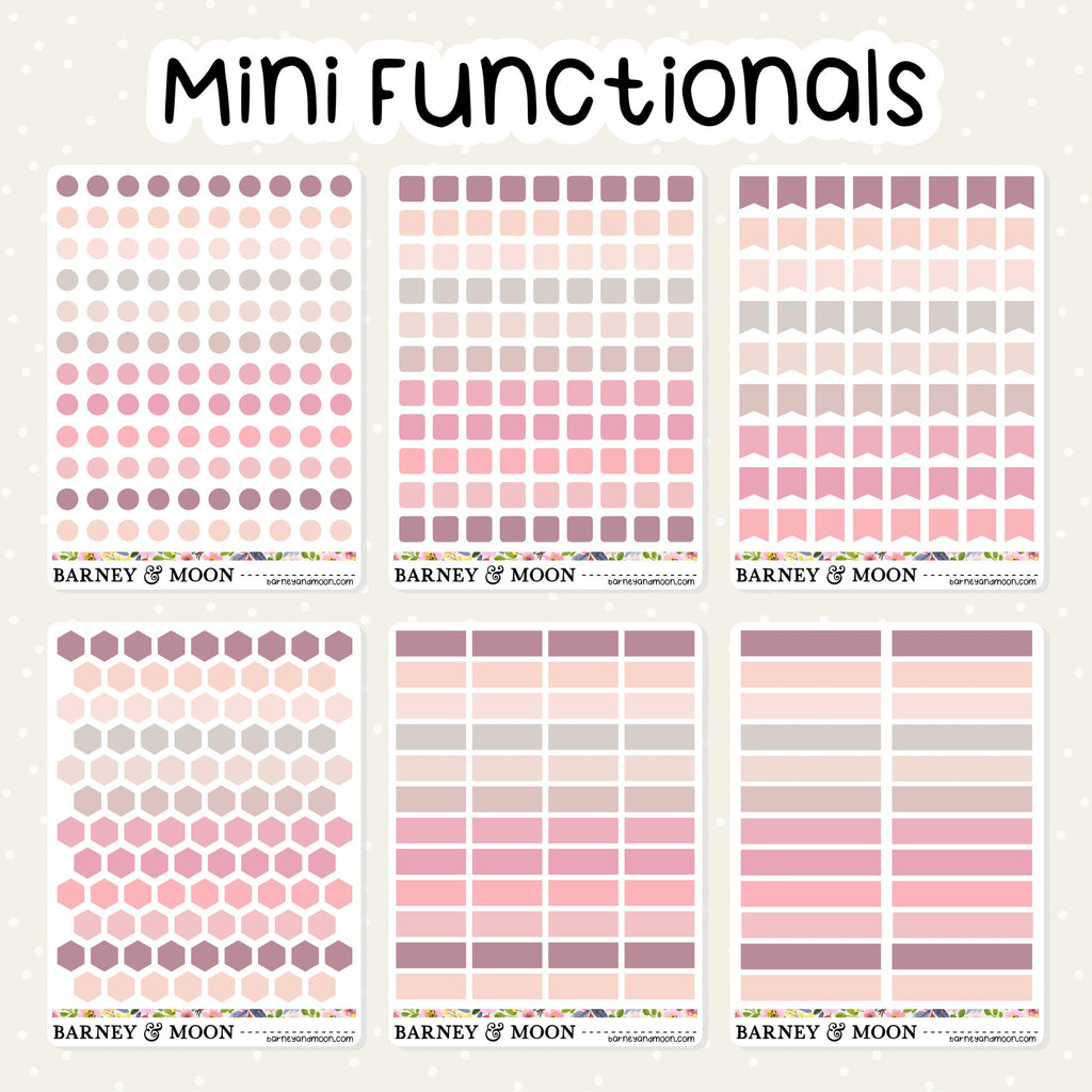 mini functional shape planner stickers for your functional diary planning, calendar and journaling needs