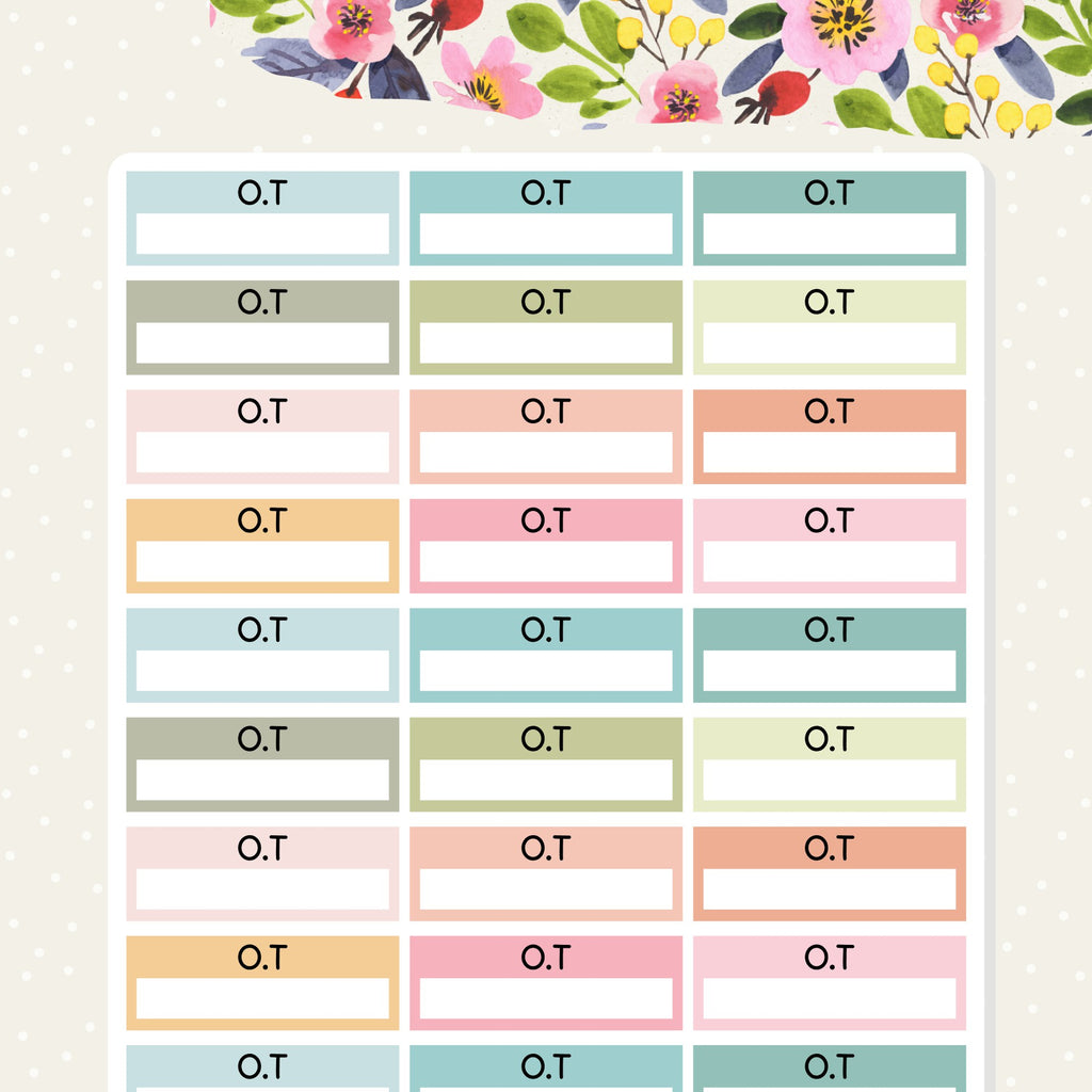 NDIS planner stickers for tracking occupational therapy appontments