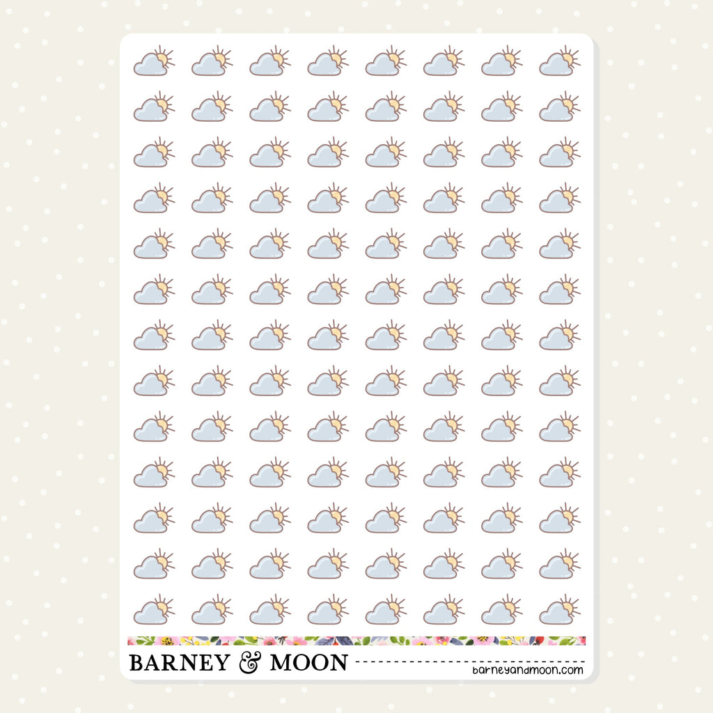 Mini icon planner stickers for weather tracking