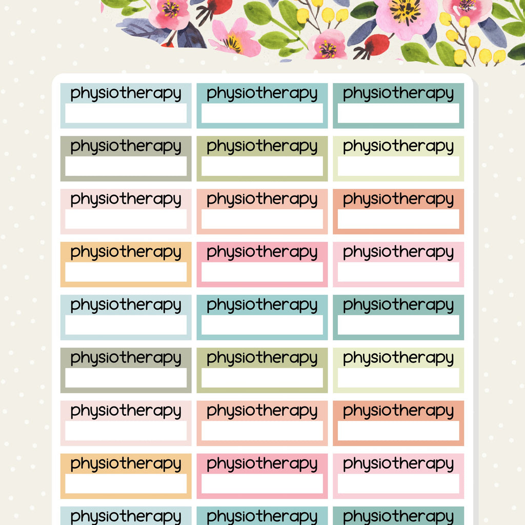 NDIS planner stickers for tracking physiotherapy appointments