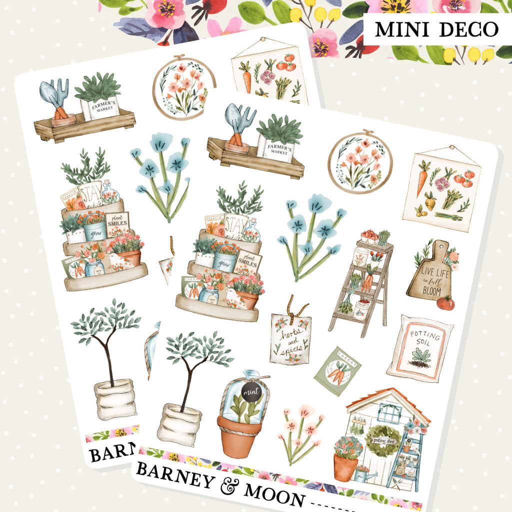 Garden and plant-themed stickers for adding an extra touch to your planner and journaling layouts