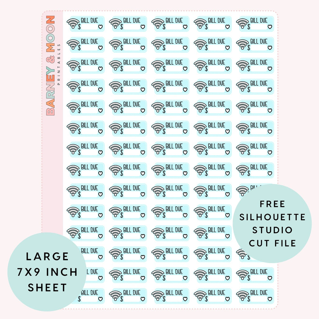 printable budgeting bill due planner stickers internet