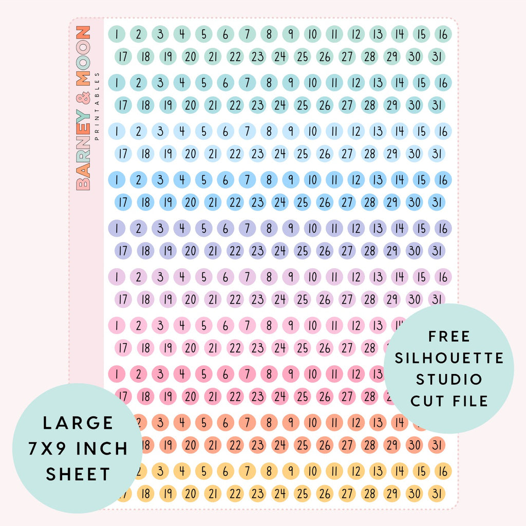 printable planner stickers date dots for planning