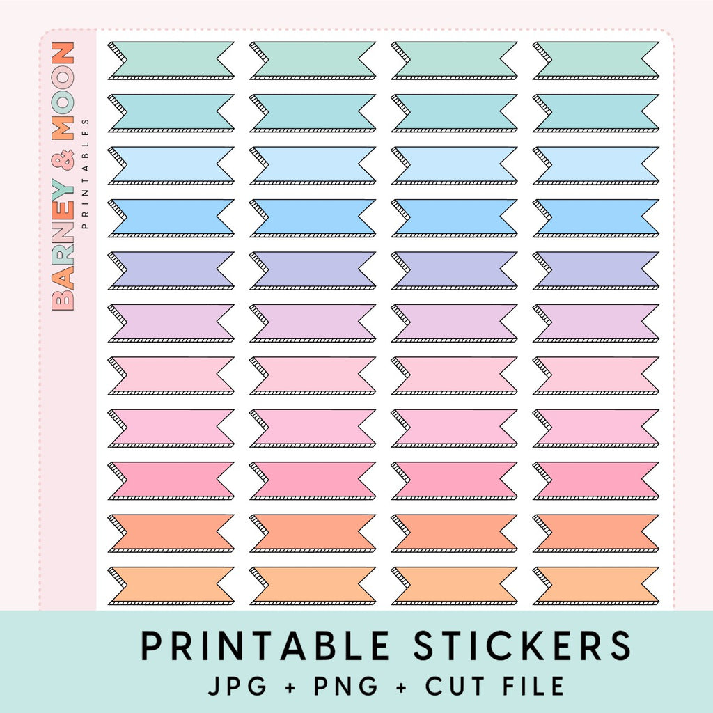 printable planner stickers flag banner for planning