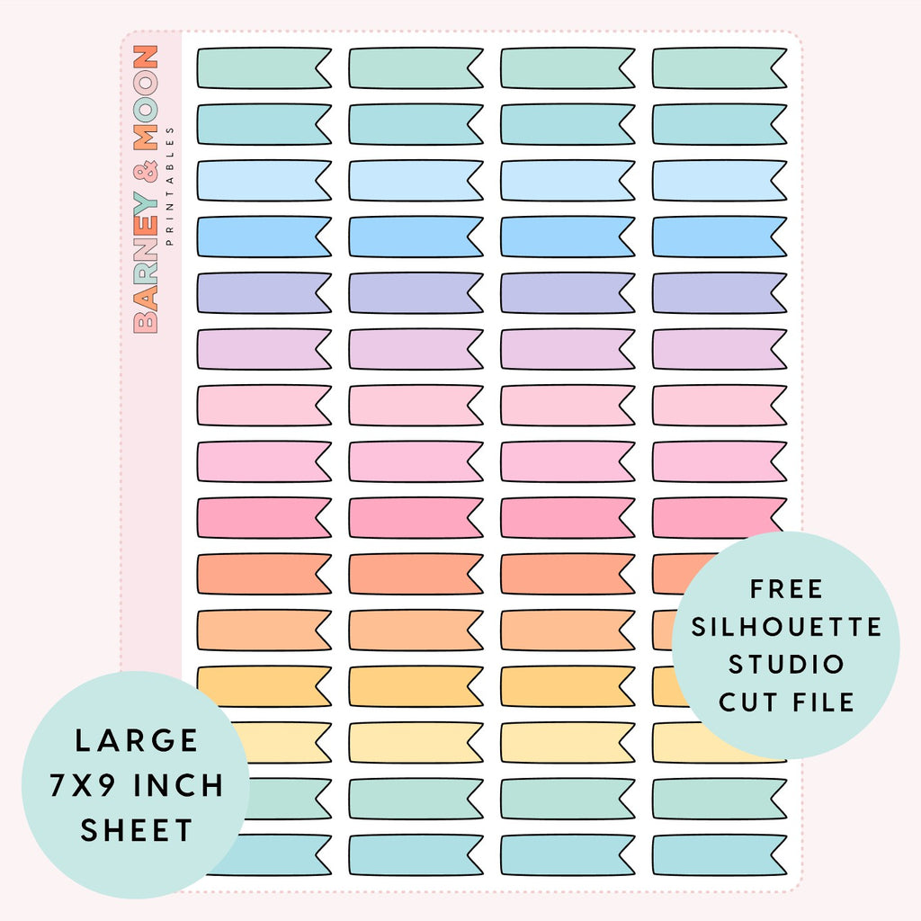 printable planner stickers flag label for planning