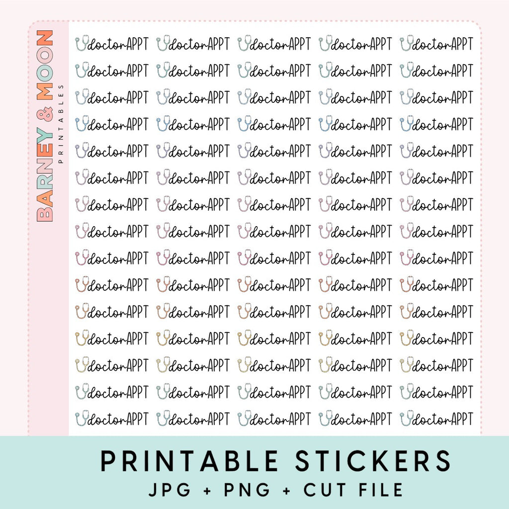 doctor appointment reminder scripts printable planner stickers