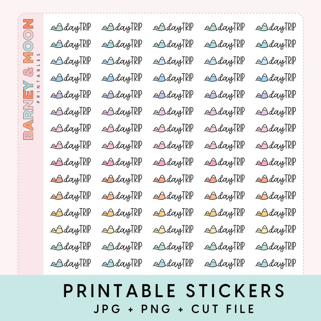 day trip scripts printable planner stickers