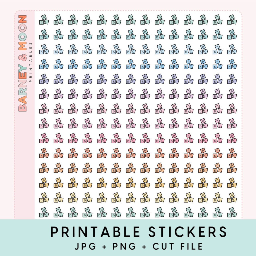 mini daycare icons printable planner stickers