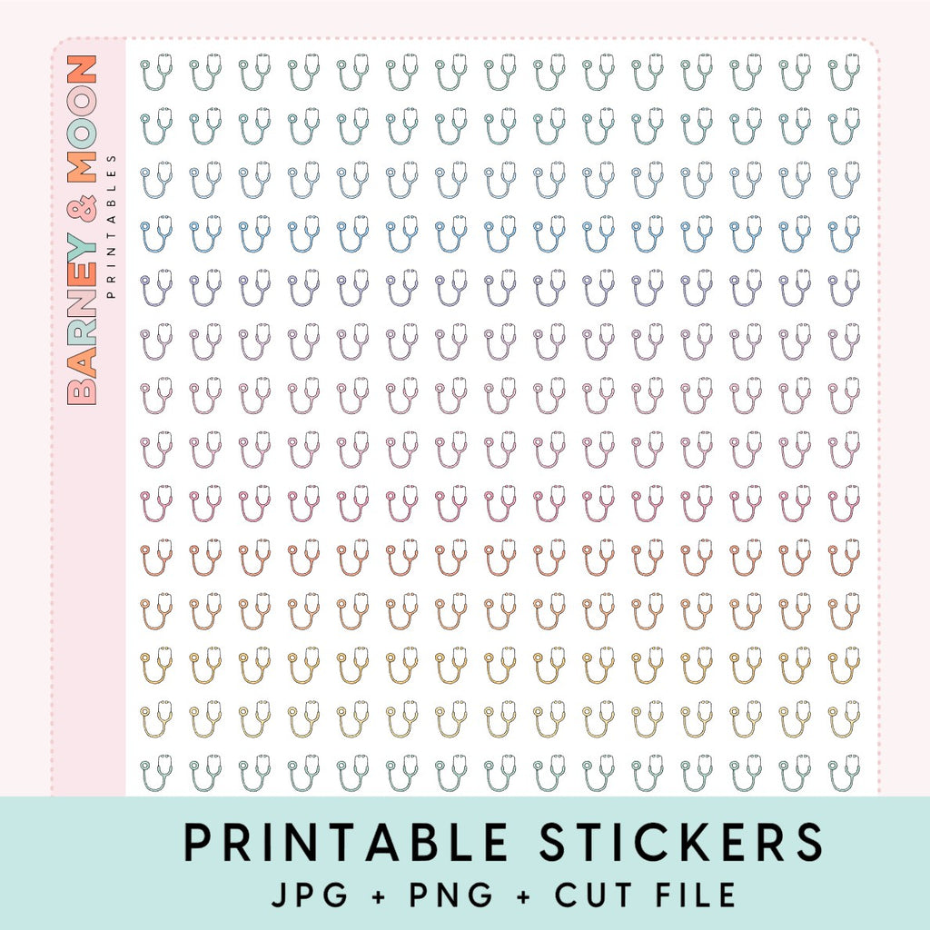 mini doctor appointment icons printable planner stickers