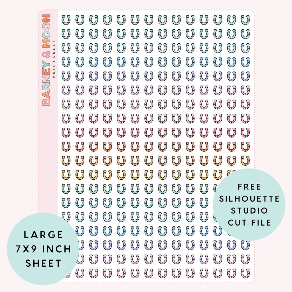 mini horseshoe icons printable planner stickers