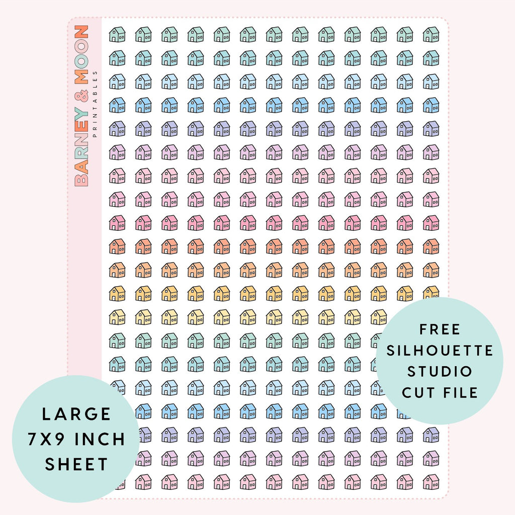 mini house rent mortgage icons printable planner stickers