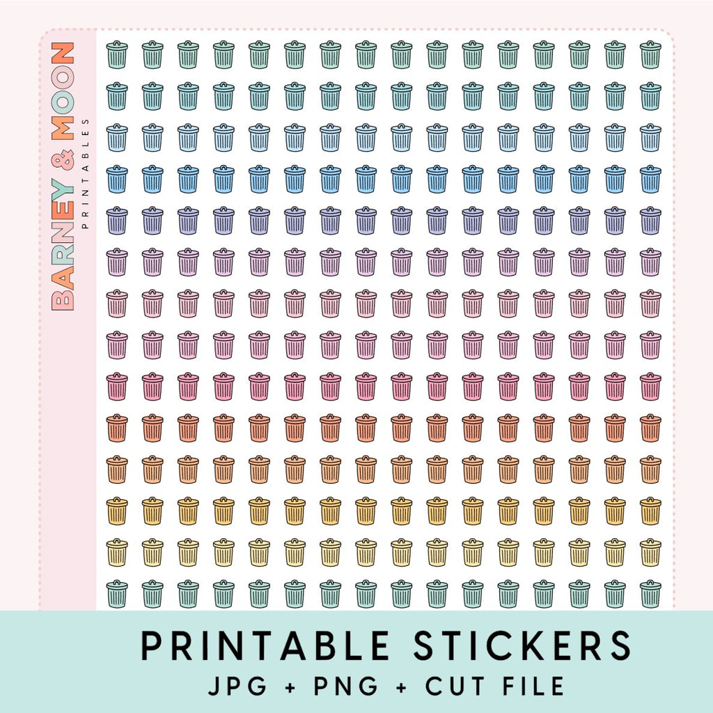 mini bin icons printable planner stickers