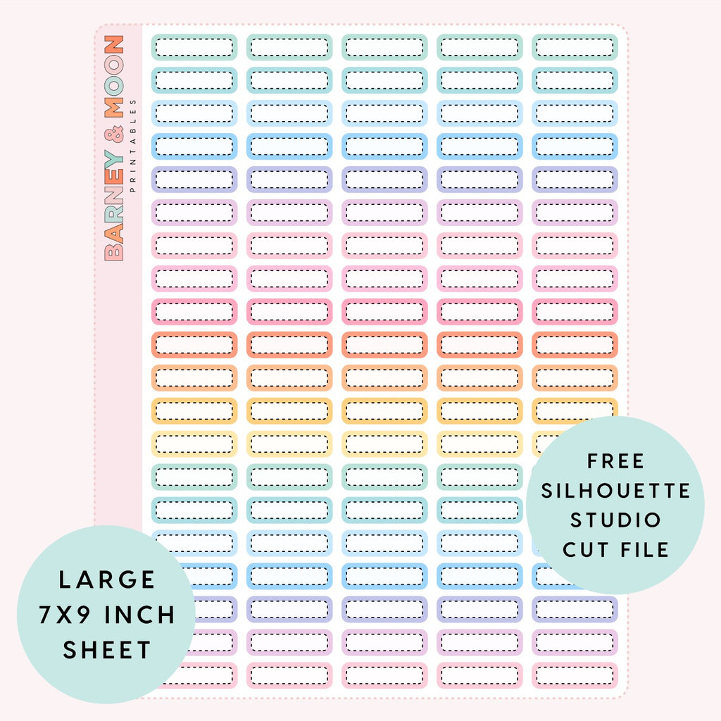 printable planner stickers mini box stickers for A5 planner