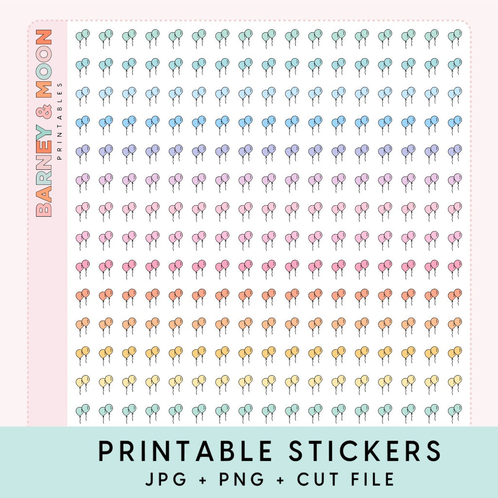 mini balloon icons printable planner stickers