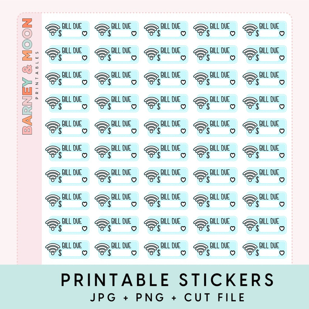 printable budgeting bill due planner stickers internet