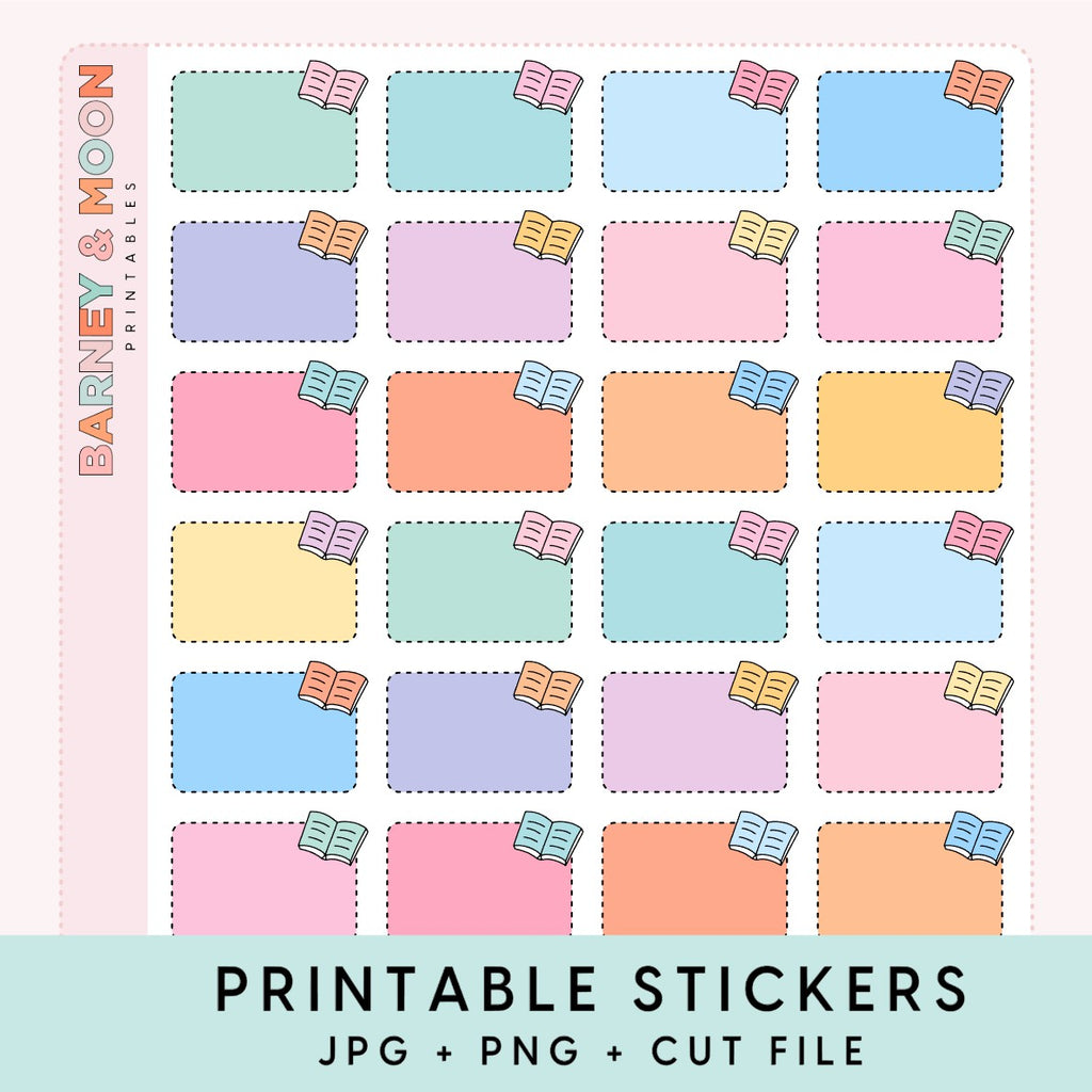 printable planner stickers book half box for school study