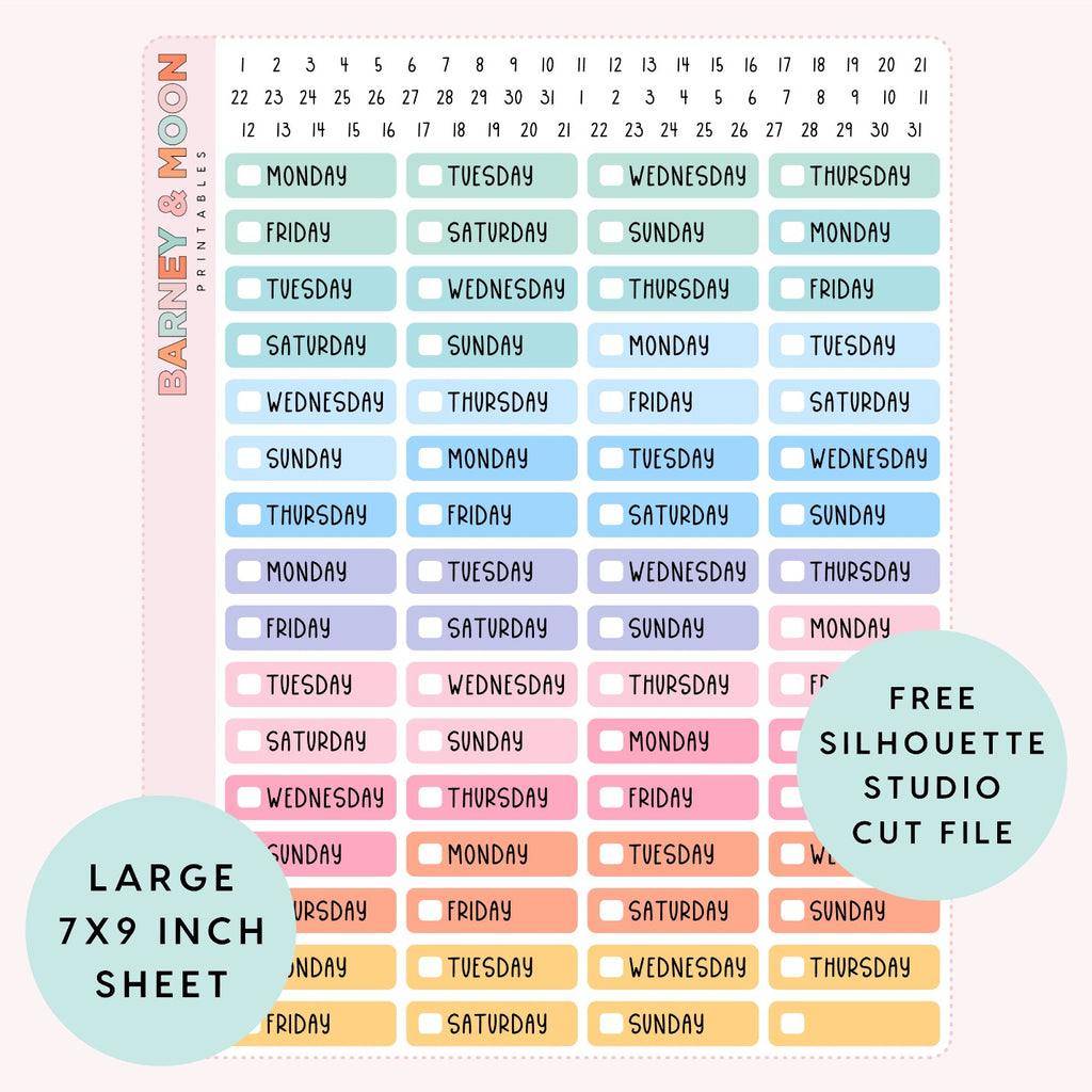 printable planner stickers date covers for planning