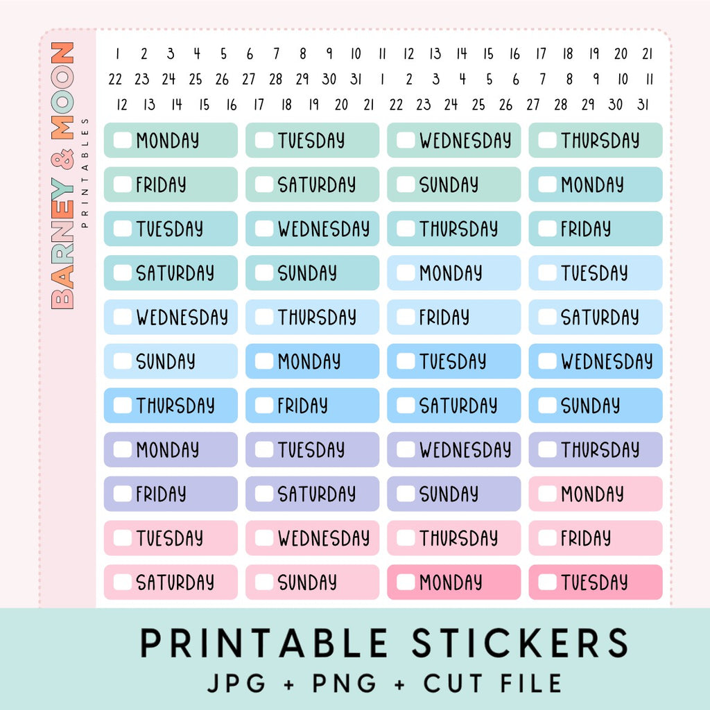 printable planner stickers date covers for planning