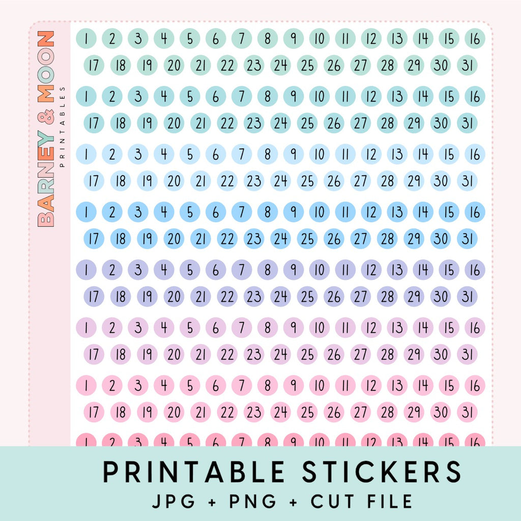 printable planner stickers date dots for planning