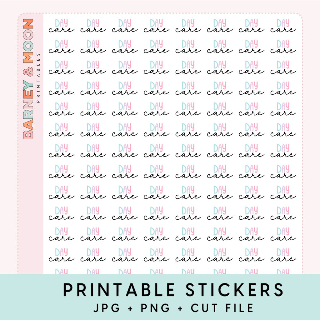 printable planner stickers daycare childcare