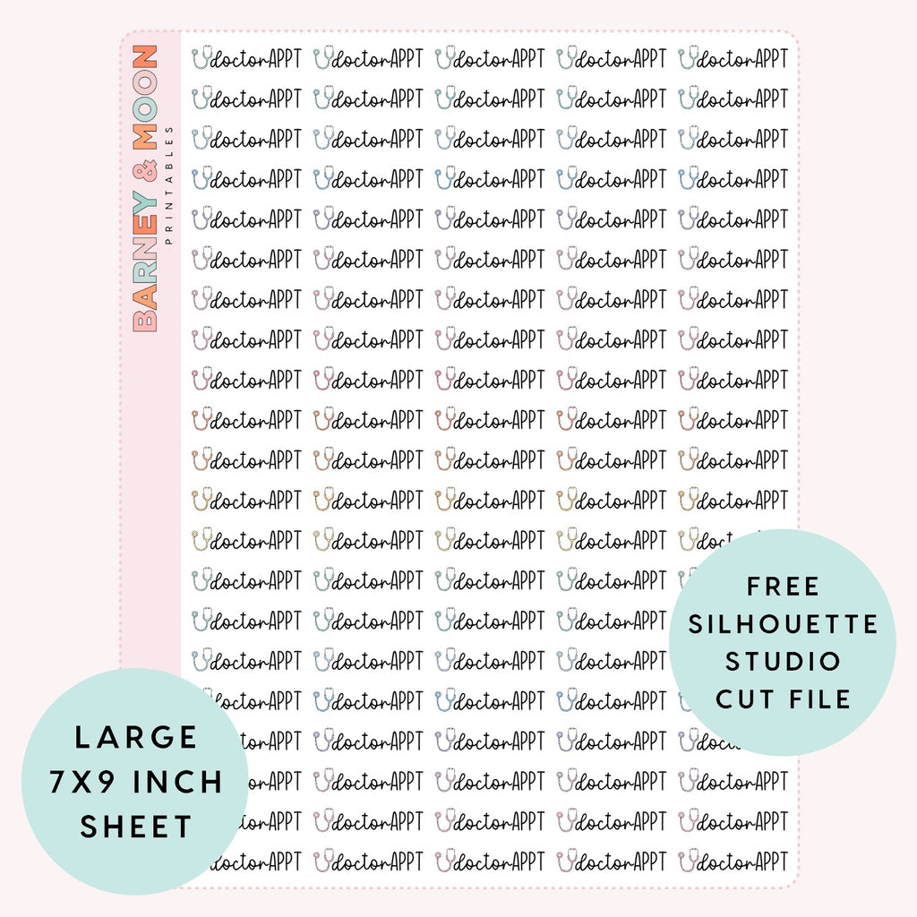 doctor appointment reminder scripts printable planner stickers