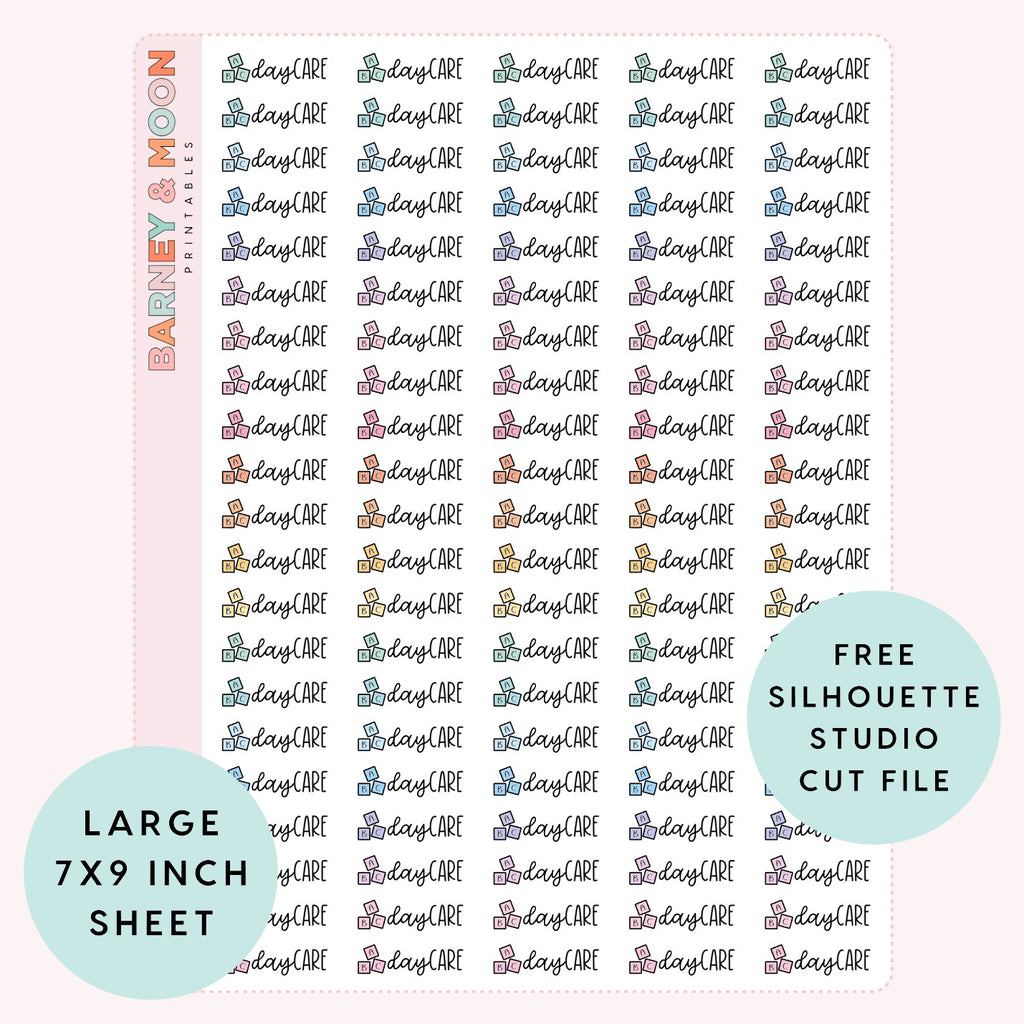 daycare reminder scripts printable planner stickers