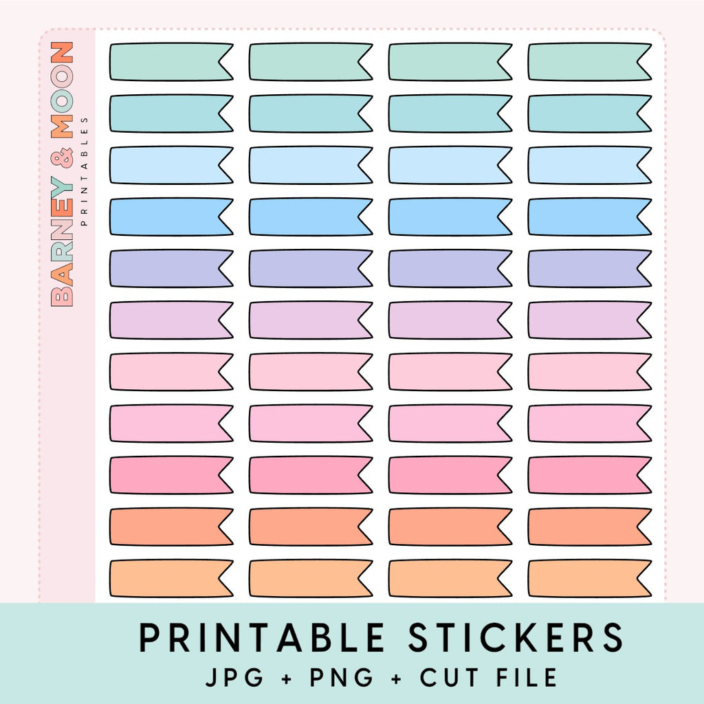 printable planner stickers flag label for planning