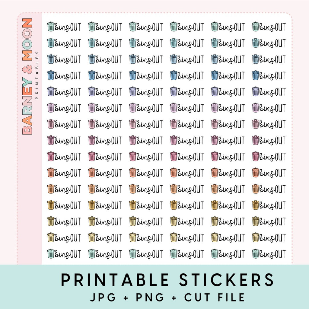 bins out reminder scripts printable planner stickers