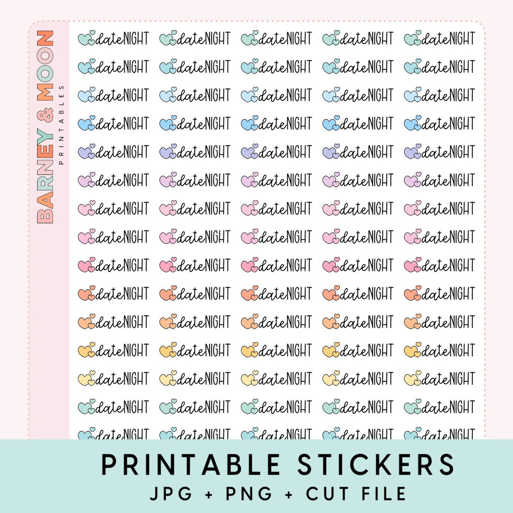 date night scripts printable planner stickers