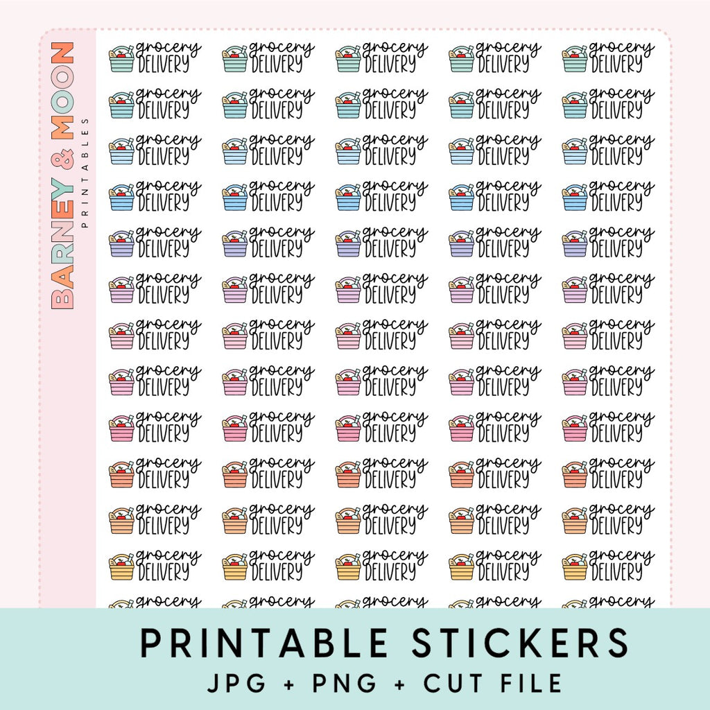 grocery delivery reminder scripts printable planner stickers