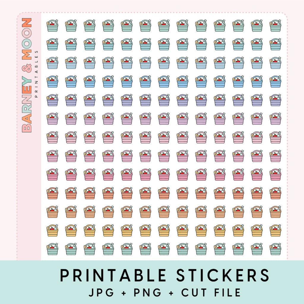 mini grocery basket icons printable planner stickers